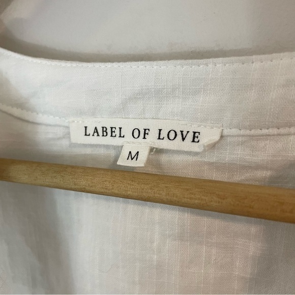 Label of Love Coastal Tunic Top Womens M White 100% Cotton Oversized Shirt EUC - Picture 3 of 10